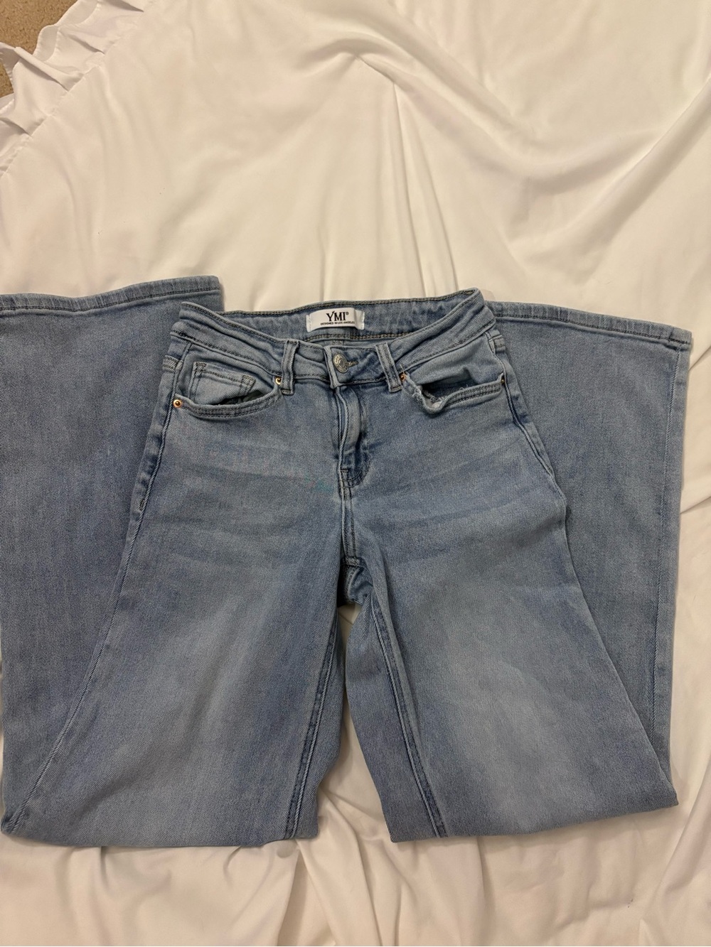 Mid Rise Wide Leg Jeans by YMI
